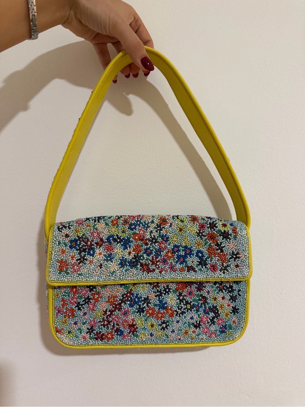 STAUD Floral Beaded Tommy Bag